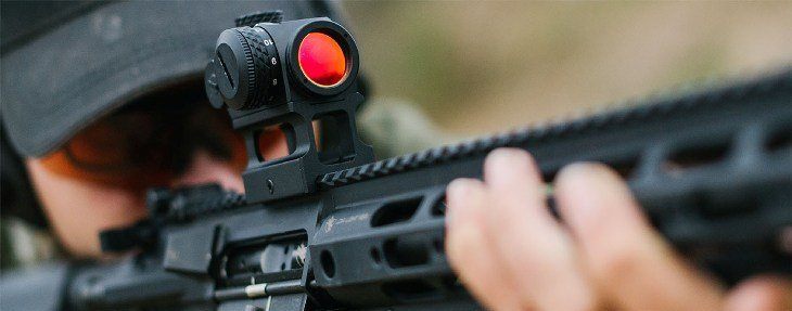 A-rifle-with-a-red-dot-sight
